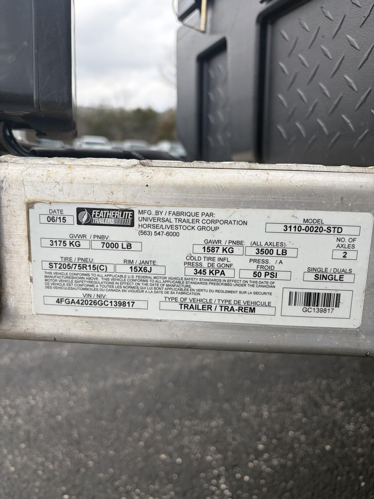 2016 FEATHERLITE MFG. 3110-0020 Base